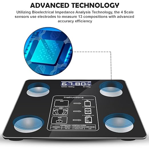Smart Scale for Body Weight, Digital Bathroom Weighing Scale with Smart Sync App, BMI, Body Fat, Muscle Mass, Accurate Bluetooth Home User Health Equipment