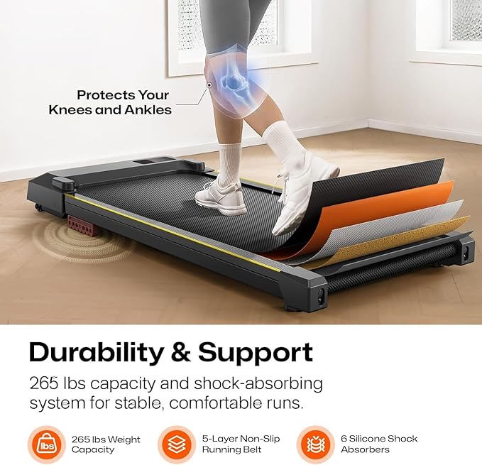 UREVO Under Desk Treadmill for Office Under Desk, Walking Pad 2 in 1 for Home/Office, Portable Walking Pad Treadmill with Remote Control, LED Display