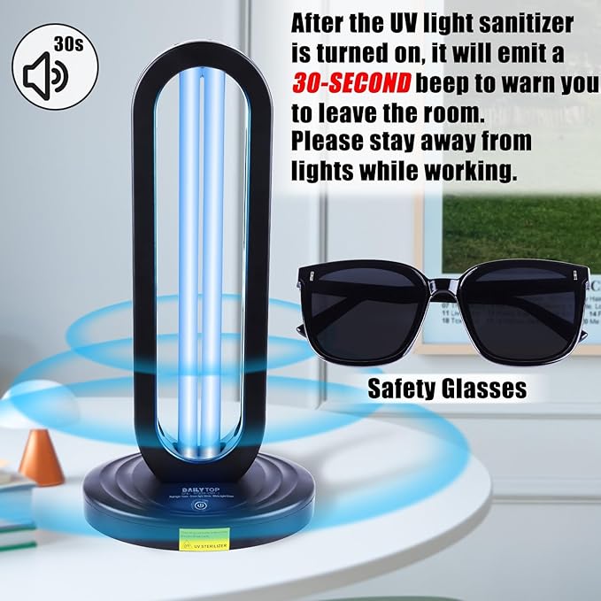 40W Ozone UVC Sanitizer with Radar – 254nm Germicidal Lamp for Home, Basement & Bathroom, Eliminates Odors & Mold. Whole Room Disinfection Device with Remote & 15/30/60 Min Timer