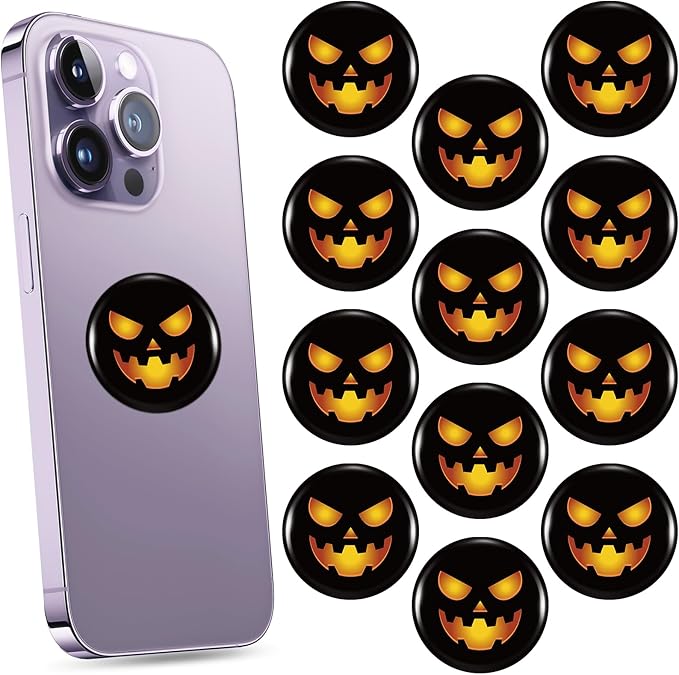 Zonon 18 Pieces Emf Stickers Emf Blocker for Cell Phone Radiation Equipment Neutralizers Devices Accessories for Laptops Computers (Halloween Pumpkin)
