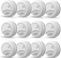 Fire Alarms Smoke Detectors, Photoelectric Sensor Smoke Alarm Battery Operated, Fire Alarm with Test Button & Low Battery Signal, LED Warning Light 85 dB Alarm Sound for Bedroom and Home, 12 Pack
