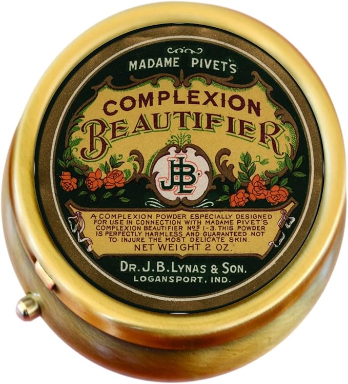 Vintage Apothecary Complexion Beautifier Brass Pill Box