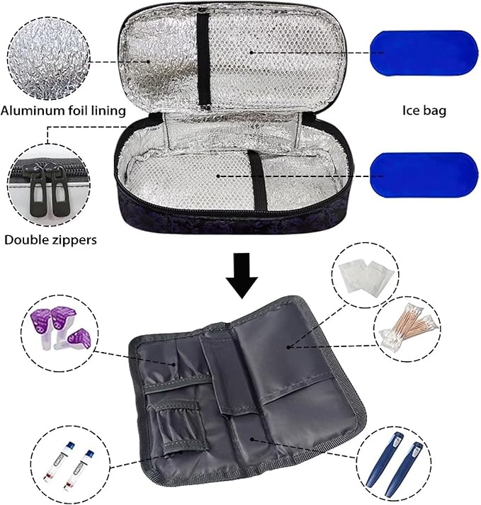 Halloween Cat Insulin Cooler Travel Case Diabetic Medication Insulated Cool Organizer for Insulin Pen and Other Diabetic Supplies, for The Daily Life and Trip