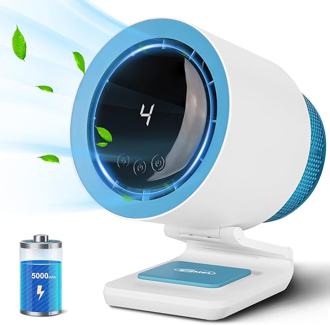 Desk Fan, Small Fan for Bedroom , Portable Fan with Air Purifier,Personal Fan with Four Different Emotions,Desk Fans Small Quiet,4 Speed Adjustment,Cooling Fan for Home, Office, Bedroom(5000mAh)