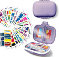 7 Day Pill Container with Medicine Labels - Mini Medication Organizer (Purple, 161 Labels)