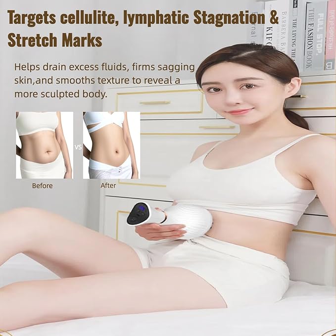 Intelligent 4-in-1 Lymphatic Drainage Massager & Anti Cellulite Massage Tool, Body Sculpting Machine Helps Reduce Stretch Marks & Cellulite, Ideal Pain Relief Devices for Legs, Arms, Belly