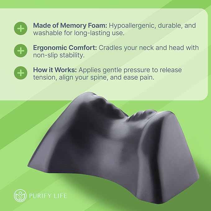 Occipital Release Tool for Pivotal Therapy & TMJ Device – Cervical Traction Pillow for Neck, Shoulder, and Back Pain Relief - Tension Headaches, Firm Foam Cradle, Craniosacral Therapy, Trigger Points