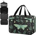 Fustylead Black Green Luna Moth with Ferns Large Medical Storage Bag with Zipper Empty First Aid Bag Trauma Kit for Traveling Hiking Camping Backpacking