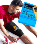 Sparthos Ice Packs for Injuries - Reusable Soft Gel Hot Cold Icepack - Medical First Aid Pain Relief Injury - Wrap Flexible Pack - Icing Compress Therapy - Fits Thigh, Back (Large + Cover, Pack of 1)