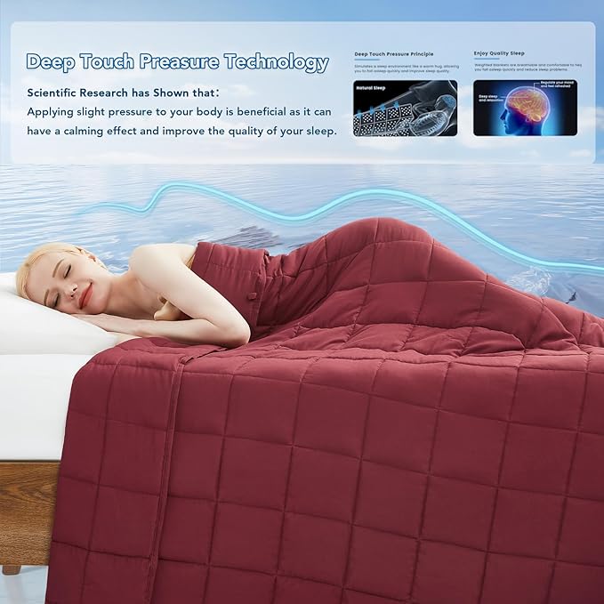 Topcee Weighted Blanket for Adults (20 lbs, 60" x 80") Queen Size Soft Cooling Heavy Blanket Sleeping, Apply to 190-210 lbs Body, Thick Breathable Blanket with Glass Bead, Easy Care