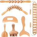 7-in-1 Wood Therapy Massage Tools for Body Sculpting & Lymphatic Drainage - Professional Maderoterapia Kit, Natural Wooden Therapy Tools for Cellulite Reduction