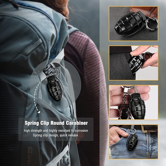 EDC Waterproof Container Pill Case/Holder/Cash Stash Keychain Fob with Key Ring, Emergency Accessory Organizer Bottle Matches Dry Box, Cool Gadget Gifts for Men Outdoor Survival Camping Travel