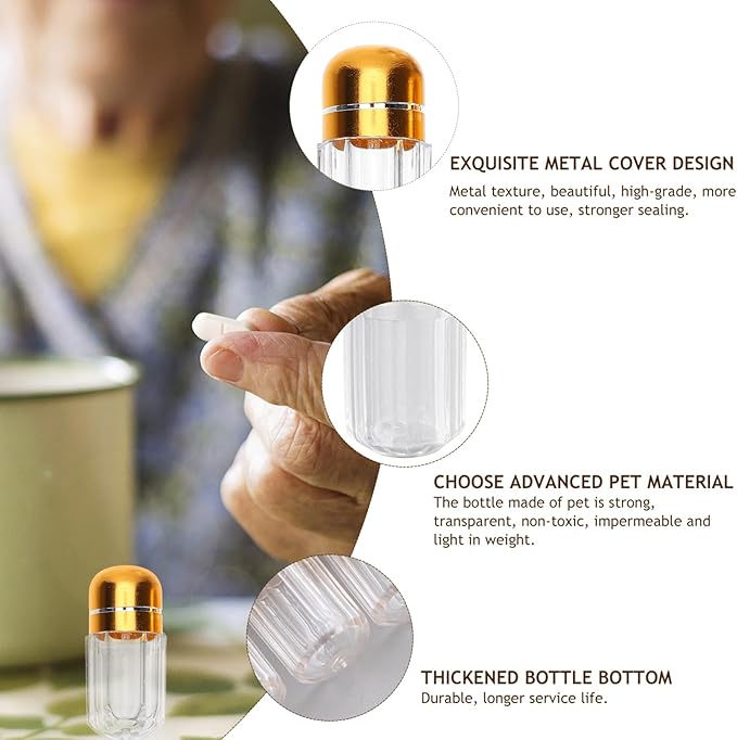 Pill Bottles 20pcs One Capsule Bottle Clear Plastic Container Plastic Container with Lid Medicine Capsule Empty Candy