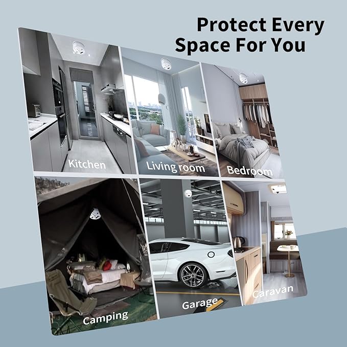 Carbon Monoxide Detectors, CO Detector Battery Powered, Carbon Monoxide Alarm with Sensitive CO Sensor, LCD Display and Sound Warning for Home, Bedroom, Kitchen
