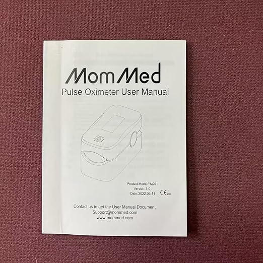 MOMMED Pulse Oximeter, Blood Oxygen Saturation Monitor (SpO2) with Clear Display, Pulse Rate (PR) Perfusion Index (PI) Finger Oximeter, Accurate Oxygen Saturation Meter for Fitness, Sports or Aviation