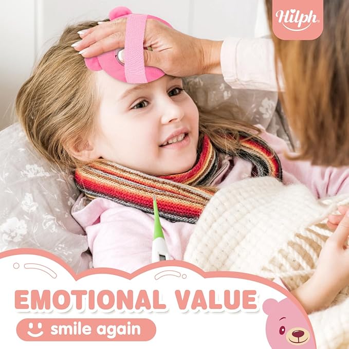 Hilph Kids Ice Packs for Boo Boos, Reuable Kids Hot Cold Packs with Cover and Handheld Straps for Pain Relief, Toddler Animal Ice Packs for Bumps, Swelling, Wisdom Teeth (3 Packs)