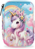 Animal Unicorn Rainbow Travel Pill Organizer Box Weekly Portable Pill Case Daily Pills 7 Day Small Birth Control Pills Container Removable Compartments for Medicine Vitamins Fish Oil