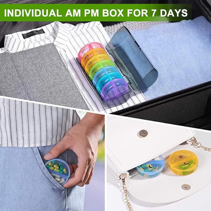 Portable Medicine Organizer Box Tablets Container Case Travel Pill Box For 07 days | Multicolor | 01 Pcs
