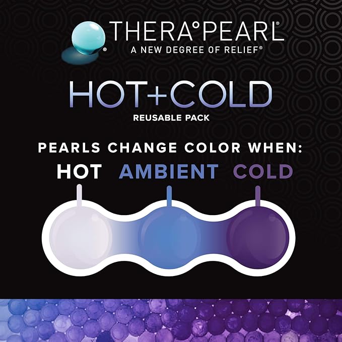 TheraPearl Color Changing Hot Cold Pack for Back, Reusable Back Wrap with Strap & Gel Beads, Best Ice Bag for Lower Back Pain Relief, Flexible Hot & Cold Compress for Swelling, Sports Injuries