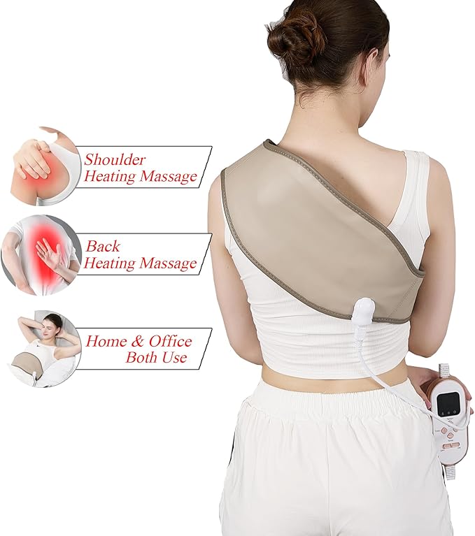 Natural Jades Heat Massage Ab Toning Belt Stomach Cellulite Removal Fat Burning FIR Heating Pad for Back Pain Relief Lower Back Massager Electric Belt Abdomen Belly Waist, Gifts for Men, Women