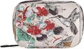 Naanle Floral Butterfly Hummingbird 7 Day Pill Case Travel Pill Organizer Bag with Zipper Portable Weekly Case Compact Size for Vitamin Supplement Holder