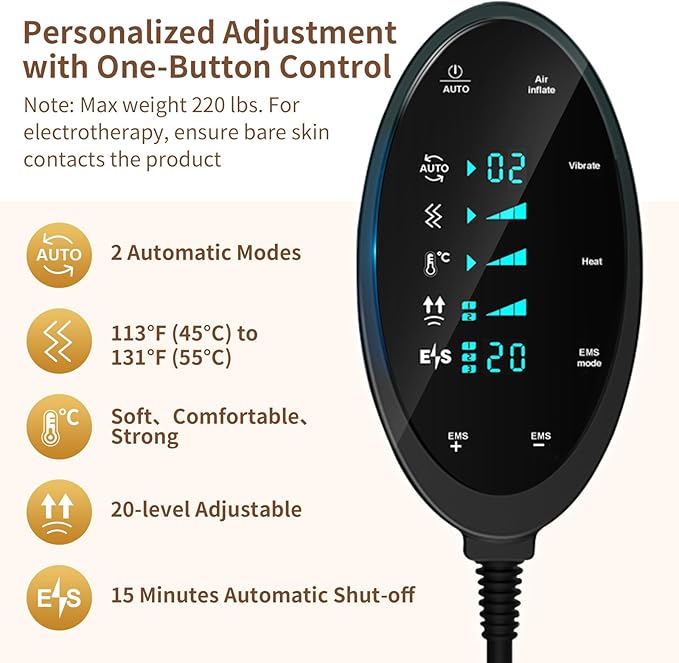 Electric Lumbar Traction Device,Lower Back Massager,Back Traction Device with Adjustable Airbags for Lumbar Pain Relief,Dynamic Traction,3-Level Vibration & 113–131℉ Heat