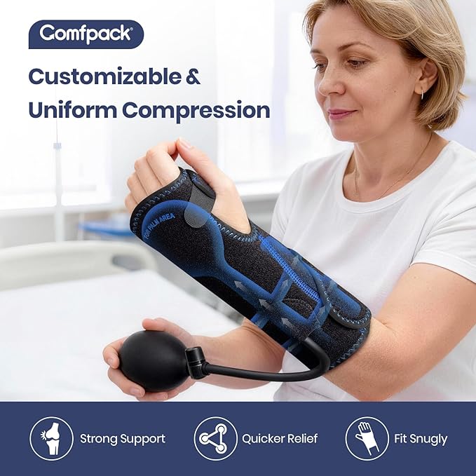 Ice Pack Wrap With Compression for Carpal Tunnel Relief, Wrist Brace Support Gel Hot Cold Therapy for Tendonitis, Mommy Wrist, Swelling, Surgery, Inflammation