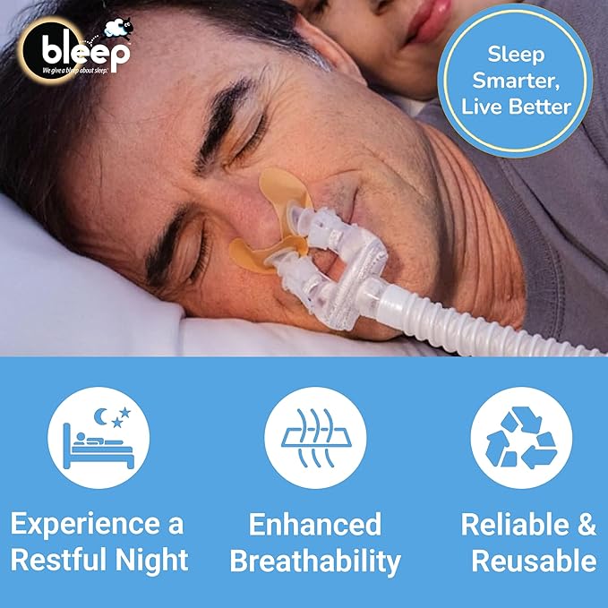 Bleep Dreamports CPAP Mask Replacement, Sleep Apnea Mask, No Nasal Insertion, Skin-Friendly Tape, 32-Pack for 16 Nights, Compatible with DreamWay Connector Kit, Essential CPAP Alternative