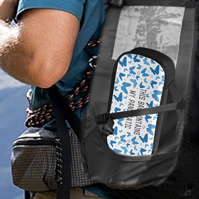 Rnyleeg Blue Butterfly Insulin Bag for Diabetes White Insulin Cooler Travel Case for Women Large Capacity Diabetic Bags for Supplies Glucose Travel Case