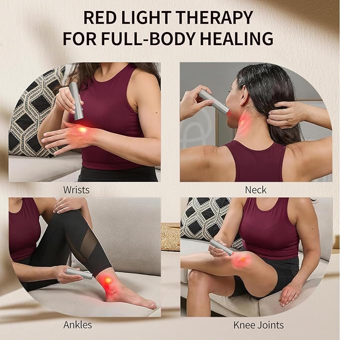 Infrared & Red Light Therapy Torch for Body, Joints, Muscles Pain Relief, Portable Red Light Therapy Wand at Home, 3 LEDs of 630nm, 660nm, 850nm