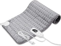 Deepsoon Heating Pad,Electric Heating Pads for Back,Neck,Abdomen,Moist Heating Pad for Shoulder,Knee,Arms,Legs,Dry/Moist Heat & Auto Shut Off,Christmas Gifts for Men and Women,Silver,24x12 Inch