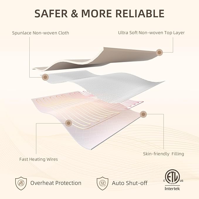 Bwarm Electric Heated Mattress Pad King Size, 78" x 80", Bed Warmer, 9 Heat Settings, 1-12 Hours Auto Off, Deep Pocket, Fast Heating, Machine Washable, Soft and Cozy