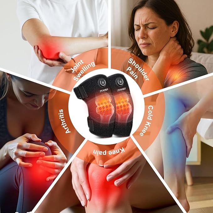Red Light Therapy for Knee Brace, Knee Heating Pad for Pain Relief, Cordless Infrared Light Therapy Knee Wrap, 660nm & 850nm Red for Body/Joint/Shoulder/Elbow, Gifts for Women Men (2 PCS)
