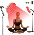 Round Red Light Therapy for Face and Body, Adjustable Height Stand, 660nm Red Light Therapy & 850nm Infrared Light Therapy Device，Skin Beauty