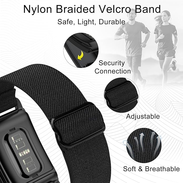 surundo Nylon Sport Band Compatible with Whoop Band 4.0 Strap Men Women with Bumper Case, Breathable Nylon Adjustable Waterproof Replacement Wristbands Straps for Whoop 4.0
