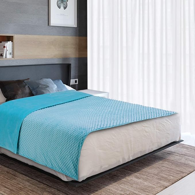 Acdyion Weighted Blankets Removable Duvet Cover for Adults Queen Size (60"x80"),Heavy Blanket Duvet Cover with Soft and Comfort Minky with 12 Ties,Machine Washable Soft Weighted Blanket Cover (Teal)
