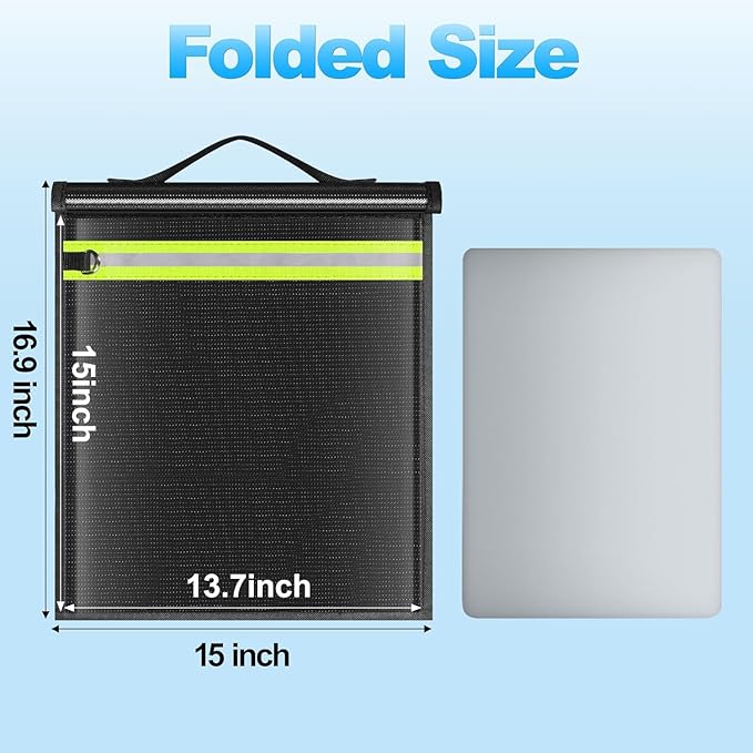 Large Faraday Bags EMP Proof,Portable Faraday Cage for Laptops Tablets,Faraday Bags with Handle&Reflective Strip,EMP bags for Electronics,Fireproof Waterproof RFID Signal Blocker Faraday Pouch