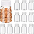 Ciieeo Clear Pet Container Bottles with Screw Caps 3.14X1.77X1.77In Wide Mouth Pill Organizer for Medicine Storage and Travel Dispenser Leak-Proof Plastic Bottles for Vitamins and Capsules