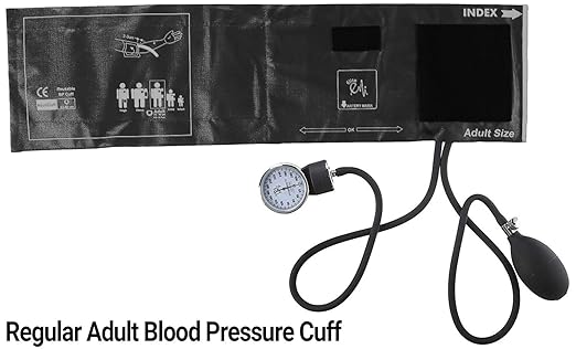 EMI Aneroid Sphygmomanometer Manual Blood Pressure Regular Cuff (Regular Adult - Black)