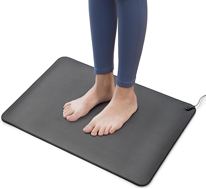 Grounding Mat for Sleep,Pain,Energy,Balance,Relief,Wellness,Inflamation. Earthing Grounding Mat for Home,Office,Work. 20FT Cord,24x16,Conductive Carbon Mat.