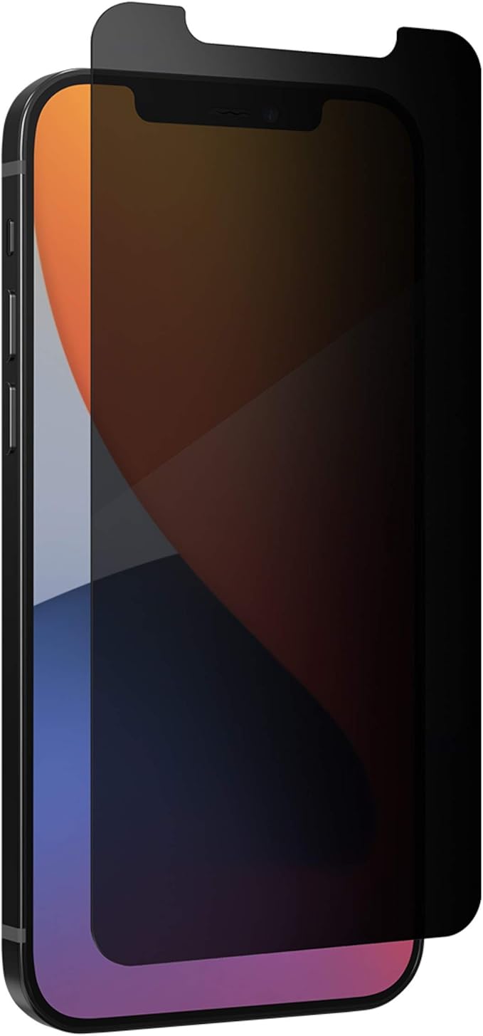 ZAGG Glass Elite Privacy Screen Protector for iPhone 12 Pro Max, Two-Way Privacy Filter, 4X Stronger, Anti-Fingerprint Technology, InvisibleShield, Easy to Install