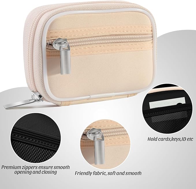 Pill Case Weekly Travel Pill Organizer for Purse with Removable 7 Day Pill Box Premium Neoprene Pill Container for Travel Purse Accessory, Vitamin, Supplement, Small Pieces Arrangement-Cream Yellow