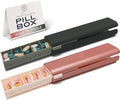 7 Day Pretty Pillbox Organizer Combo - Modern, Stylish & Perfect for Any Kinds of Pills - Daily & Travel Use - Rose & Steel