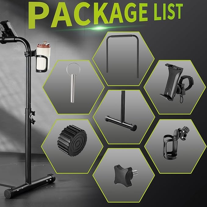 Walking Pad Handle Bar Only, Walking Pad Handle Bar with Phone Holder and Cup Holder, Adjustable Handrail Height from 50.39 to 66.9 Inch, Walking Pad 35.4 Inch Wide, Stable Design, Black