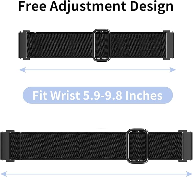 Elastic Bands Compatible for Fitbit Blaze for Men Women, Nylon Adjustable Stretchy Loop Braided Straps with Metal Frame Compatible for Fitbit Blaze Bands for Women Men