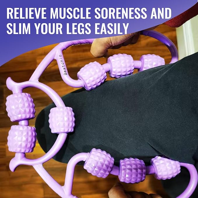 Beatchic Neck Massager Muscle Roller Leg Calf Massager for Circulation and Pain Relief with Massage Ball Multi-Functional Body Massage Tools