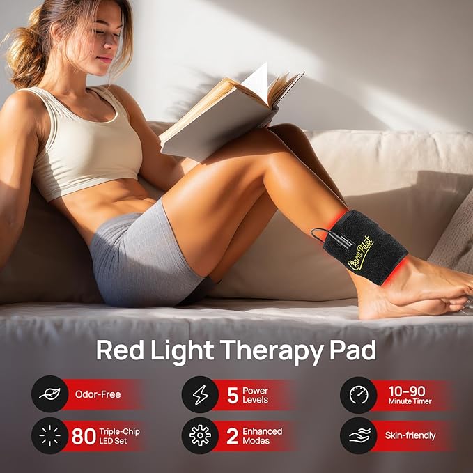 Red Light Therapy Pad for Arms with Heating and Massage, Infrared Light Therapy Device for Ankle and Wrist 660nm&850nm, Adjustable Timer, for Arms to Muscle Relaxation(Black)