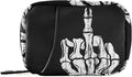 Hand Skull Pill Box 7 Day Pill Case Travel Pill Organizer Bag with Zipper Portable Weekly Case Compact Size for Vitamin Supplement Holder