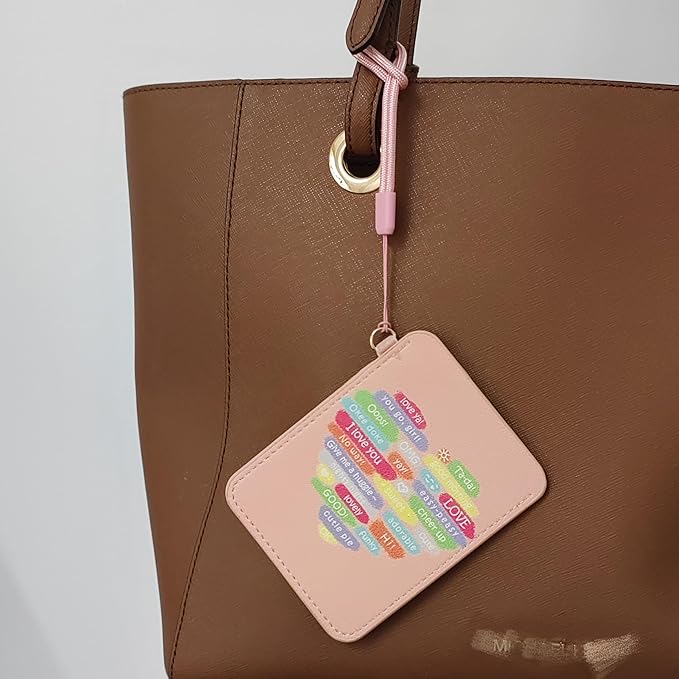 Birth Control Pill Case Holder Credit Card Sleeve Slim Wallet PU (pink heart)