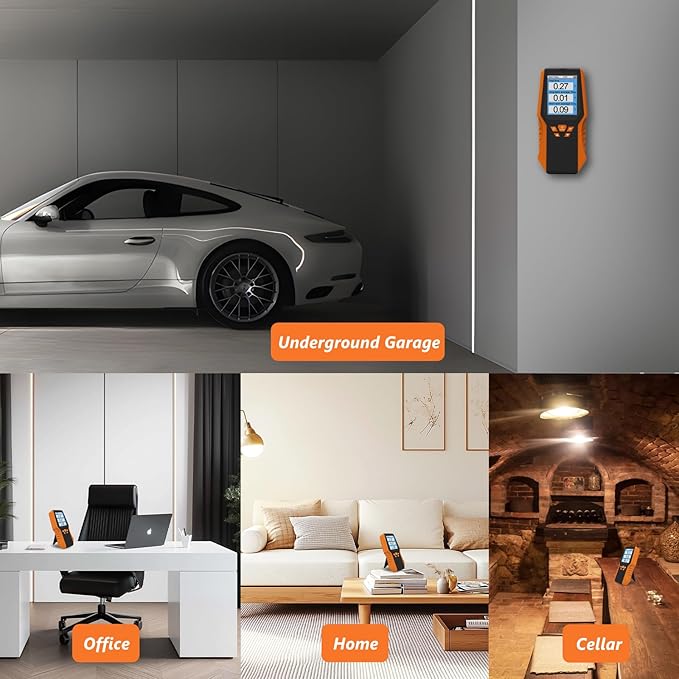 Portable Radon Detector for Home, Radon Tester with LCD Display, Short & Long Term Radon Monitoring, Real-time Monitoring, Bq/m3 & pCi/L Selectable for Office, Underground Garage, Cellar